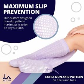 img 4 attached to Stay Cozy This Winter With LA Active Knee High Grip Socks For Kids
