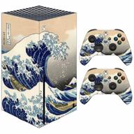 xsrsx8 xbox series x console and controller skin - the great wave off kanagawa design logo
