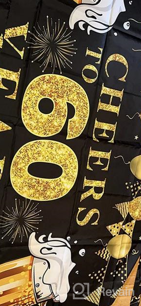 img 1 attached to 30Th Birthday Party Decorations - Black And Gold Cheers To 30 Years Banner Backdrop, Anniversary Photo Booth Sign, And Supplies (72.8 X 43.3 Inch) review by Manny Darawi