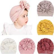 👶 dreshow turban hat for baby - infant cap hats with bow knot: soft, cute nursery beanie for enhanced seo logo