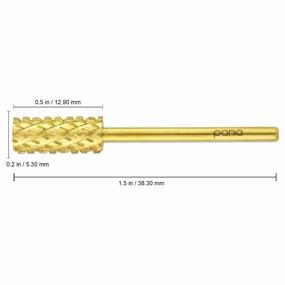 img 3 attached to PANA Flat Top Small Barrel 3/32" Shank Size - (Gold, 4X Coarse Grit) - Fast Remove Acrylic Or Hard Gel Nail Drill Bit For Manicure Pedicure Salon Professional Or Beginner