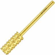 pana flat top small barrel 3/32" shank size - (gold, 4x coarse grit) - fast remove acrylic or hard gel nail drill bit for manicure pedicure salon professional or beginner logo
