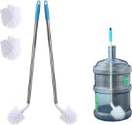 🧼 ehbelif 5 gallon water bottle cleaning brush: flexible nylon bristles & stainless steel handle for easy cleaning, 24'' long brush - 2 pack + 2 extra heads logo