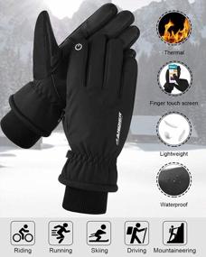 img 3 attached to Anqier Winter Gloves For Men Women Waterproof Ski Gloves Thermal Gloves 3M Thinsulate Snow Snowboard Cold Weather Gloves