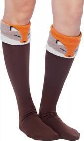 img 3 attached to Women'S Long Boot Cuff Socks: Stylish & Comfortable Footwear Accessory