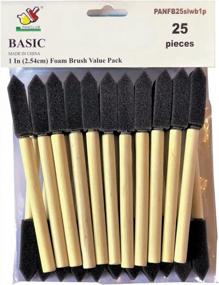 img 4 attached to PANCLUB Foam Paint Brush Set I Sponge Brush Paint I 1 Inch - 25 Pack I With Wood Handles I Great For Art, Varnishes, Acrylics, Stains, Crafts