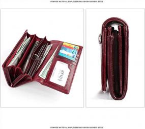 img 2 attached to Secure Your Essentials With Tanpell RFID-Blocking Leather Zip Around Wallet - Women'S Large Travel Purse & Checkbook Holder In Burgundy