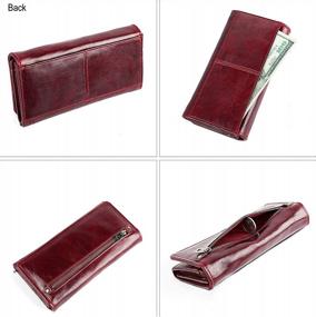 img 1 attached to Secure Your Essentials With Tanpell RFID-Blocking Leather Zip Around Wallet - Women'S Large Travel Purse & Checkbook Holder In Burgundy