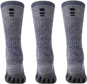 img 3 attached to High Performance Merino Wool Hiking Socks For Men And Women - Bundle Of 3 Midweight Cushioned Thermal Socks - Durable, Warm And Breathable