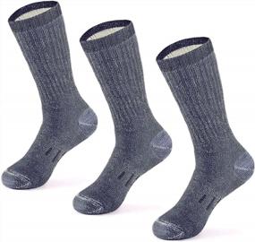 img 4 attached to High Performance Merino Wool Hiking Socks For Men And Women - Bundle Of 3 Midweight Cushioned Thermal Socks - Durable, Warm And Breathable