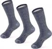 high performance merino wool hiking socks for men and women - bundle of 3 midweight cushioned thermal socks - durable, warm and breathable logo