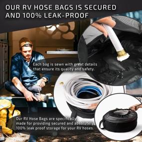 img 2 attached to 3 Pack Waterproof RV Hose Storage Bags - Camper Accessories For Motorhome Electrical Cables, Fresh/Black/Grey Water Hoses