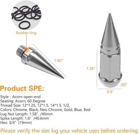 img 3 attached to 24 Pc Universal 2Pc Extended Spike Lug Nut M14X1