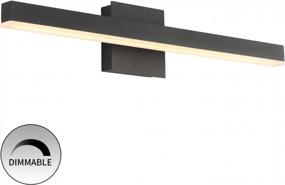img 3 attached to Modern Matte Black LED Bathroom Vanity Light Fixtures - Dimmable Wall Mount Sconces For Mirror Lighting - 24 Inches, 16W, 3000K Warm White - Joossnwell