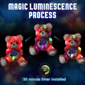 img 3 attached to BSTAOFY LED Teddy Bear Plush With Purple Rose Lights Up - 9 Inch Glow In The Dark Stuffed Animal Ideal Gift For Girlfriend On Birthday, Valentine'S Day And More