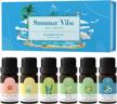 asakuki summer vibe essential oil blend for diffusers and humidifiers - neroli, pomelo, lime, beach, bamboo, peppermint aromatherapy oils for a clean and fresh scented atmosphere - 6 x 10ml bottles logo