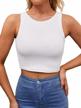 abardsion women's double layer sleeveless racerback crop top - sexy and basic cute tank top for women - ideal for fashionable and trendy outfits logo