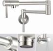 commercial stainless steel pot filler faucet - wall mounted kitchen sink with folding, stretchable arm and dual handles logo