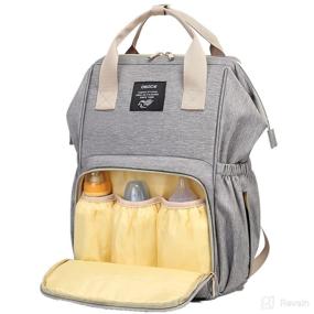 img 4 attached to 🎒 OSOCE MultiFunction Diaper Bag Backpack: Waterproof & Stylish Maternity Baby Bag for Mom and Dad - Large Capacity, Lightweight & Light Grey