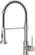 owofan kitchen faucet: industrial 1 handle pull down sprayer for farmhouse, camper, laundry & rv sinks - brushed nickel finish logo