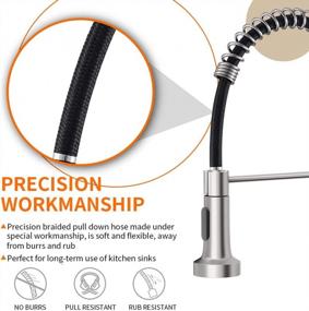 img 1 attached to OWOFAN Kitchen Faucet: Industrial 1 Handle Pull Down Sprayer For Farmhouse, Camper, Laundry & RV Sinks - Brushed Nickel Finish