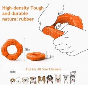 img 1 attached to Long-Lasting Natural Rubber Dog Toy For Aggressive Chewers - Feeko'S Toughest Chew Toy For Small, Medium, And Large Breeds - Perfect For Training, Teething, And Dental Care In Fun Orange Color