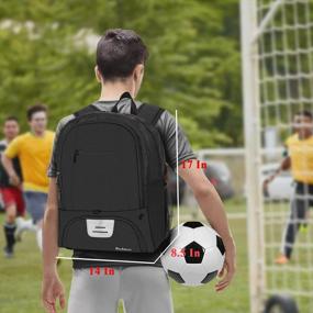 img 3 attached to Рюкзак для футбольного мяча с отделением для бутс, баскетбольной и волейбольной сумкой для школьных командных путешествий и чехлом для ноутбука