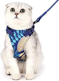 img 4 attached to Harness Walking Adjustable Breathable Reflective Cats for Collars, Harnesses & Leashes