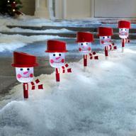 snowman solar pathway light stakes набор из 6 разноцветных рождественских украшений brylanehome логотип