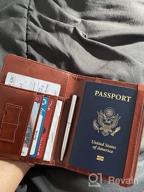 картинка 1 прикреплена к отзыву Комбинированный держатель для паспорта и прививок с RFID-блокировкой - кожаный органайзер для проездных документов ACdream, протектор для женщин и мужчин, красный блеск от Mike Diaz
