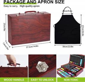 img 2 attached to Deluxe Wooden Art Set With 184 Pcs - Desk Easel, Sketch Pad, Watercolor Pad And Mix Media Pad In Wooden Box For Teens & Adult Drawing & Painting Kit