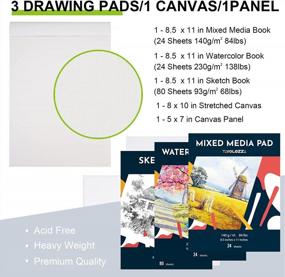 img 1 attached to Deluxe Wooden Art Set With 184 Pcs - Desk Easel, Sketch Pad, Watercolor Pad And Mix Media Pad In Wooden Box For Teens & Adult Drawing & Painting Kit