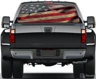 🚗 gadgetstalk 58"x18" car rear window - vintage american flag - waterproof truck decals bumper stickers graphics for car trucks suv - 4th of july decorations & american flag vintage car decor logo