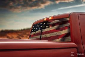 img 3 attached to 🚗 GadgetsTalk 58"x18" Car Rear Window - Vintage American Flag - Waterproof Truck Decals Bumper Stickers Graphics for Car Trucks SUV - 4th of July Decorations & American Flag Vintage Car Decor