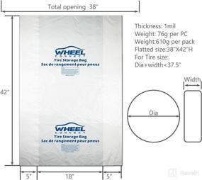 img 3 attached to 🔘 WHEEL CONNECT Tire Storage Bags - Large 38”X42”H, White, Pack of 4pcs - Polyethylene LDPE Plastic