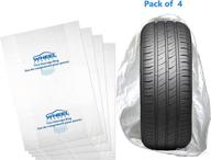🔘 wheel connect tire storage bags - large 38”x42”h, white, pack of 4pcs - polyethylene ldpe plastic логотип