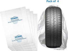 img 4 attached to 🔘 WHEEL CONNECT Tire Storage Bags - Large 38”X42”H, White, Pack of 4pcs - Polyethylene LDPE Plastic