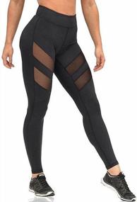 img 4 attached to Style And Flexibility Combined: Cresay Women'S Mesh Workout Leggings For Gym And Yoga