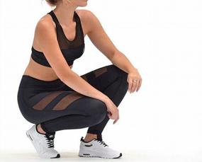 img 3 attached to Style And Flexibility Combined: Cresay Women'S Mesh Workout Leggings For Gym And Yoga