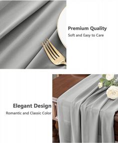 img 2 attached to Add Elegance To Your Table Decor With Joybest 10Ft Light Grey Chiffon Table Runner - Perfect For Weddings, Bridal & Baby Showers And More!