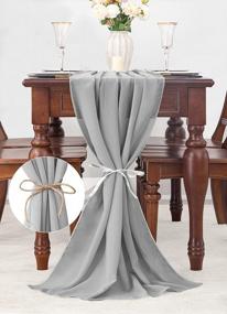 img 3 attached to Add Elegance To Your Table Decor With Joybest 10Ft Light Grey Chiffon Table Runner - Perfect For Weddings, Bridal & Baby Showers And More!