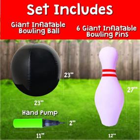 img 2 attached to Get Rolling With Island Genius: The Ultimate Giant Inflatable Bowling Game Set For Kids - Perfect For Indoor & Outdoor Play, Yard Parties & Birthdays!