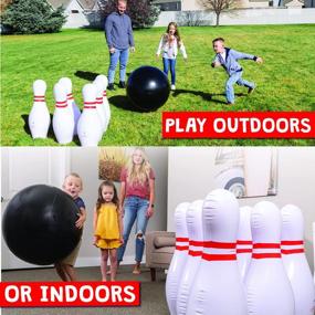img 1 attached to Get Rolling With Island Genius: The Ultimate Giant Inflatable Bowling Game Set For Kids - Perfect For Indoor & Outdoor Play, Yard Parties & Birthdays!