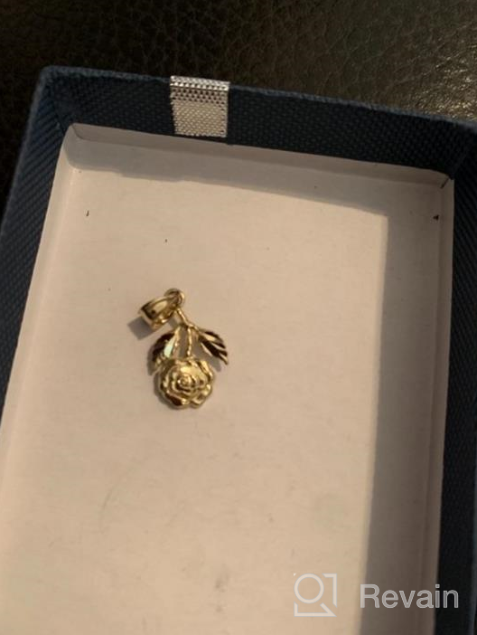 img 1 attached to 🌹 Exquisite 10k Solid Gold Rose Pendant: Romantic Dainty Flower Charm Jewelry Gift for Her review by Nicole Soto