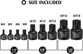 img 2 attached to MIXPOWER Low Profile Impact Triple Square Bit Socket Set - Durable One-Piece Construction - M4-M18 - Chrome Molybdenum Steel - 9-Piece Set