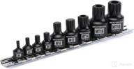 mixpower low profile impact triple square bit socket set - durable one-piece construction - m4-m18 - chrome molybdenum steel - 9-piece set логотип