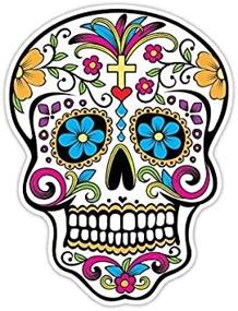 img 2 attached to 🎭 OSMdecals - Day of the Dead Sugar Skull Sticker Version 32 - Vinyl Wall Home Decor Car Window Bumper Decal Sticker