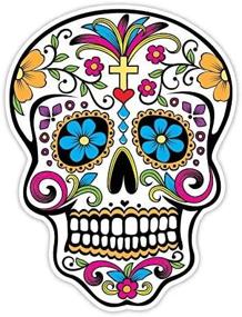 img 1 attached to 🎭 OSMdecals - Day of the Dead Sugar Skull Sticker Version 32 - Vinyl Wall Home Decor Car Window Bumper Decal Sticker