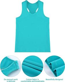 img 1 attached to SATINIOR Sleeveless Gymnastics Greenish Blue Numeric_13 Girls' Clothing at Active