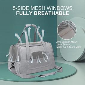 img 2 attached to Travel With Ease: Soft-Sided Pet Carrier For Cats, Dogs, Puppies & Rabbits - Lightweight, Breathable, Reflective And Adjustable!